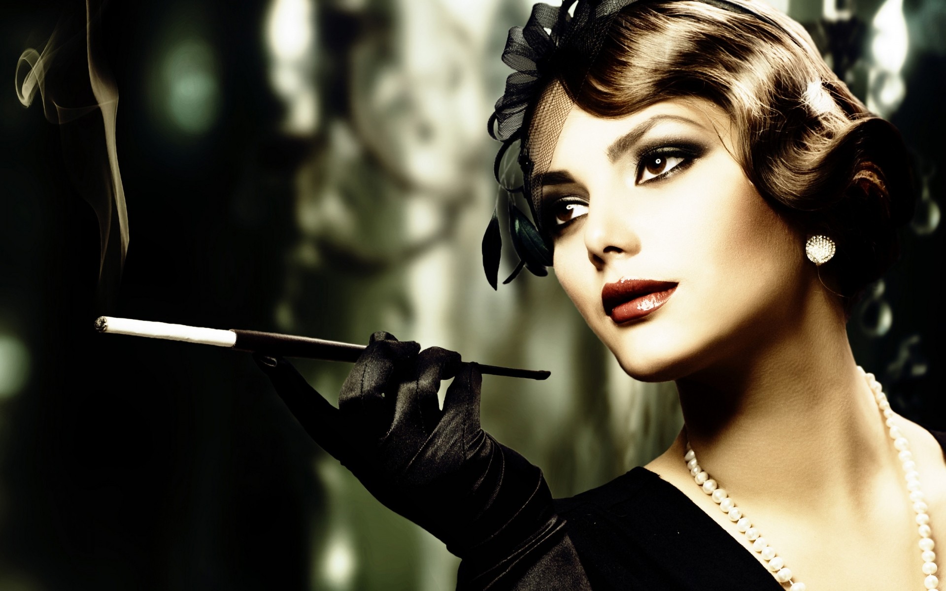 kadın portre moda kız model bir yetişkin sihir bağbozumu duman fotoğraf retro masaüstü duvar kağıtları