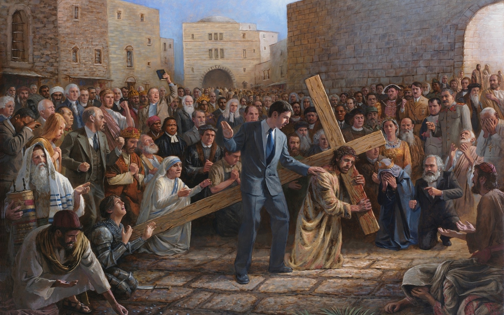 birçok grup din yetişkin kadın adam kalabalık tören giyinmek çocuk paskalya sahne tanrı