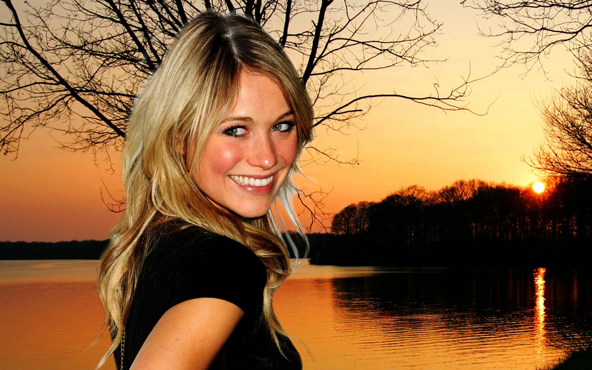 günbatımı doğa su kadın sonbahar göl güzel akşamları kız şafak açık havada güneş sarışın bebeğim