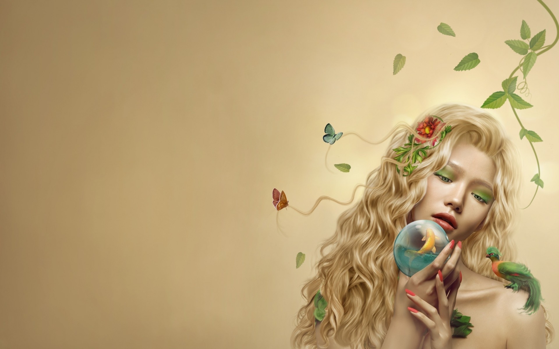 kız portre sanat çiçek kadın renk modeli