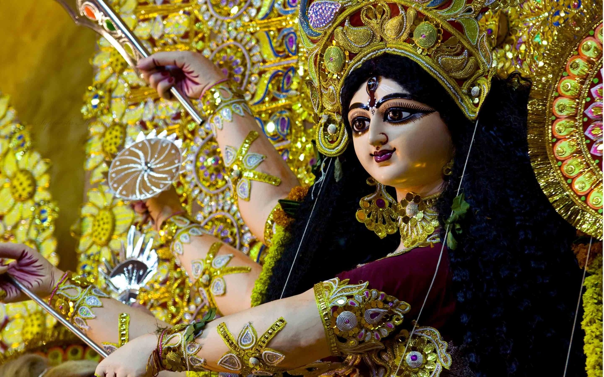 çizgi filmler süslemeler altın sanat geleneksel renk festival parlak sanskritçe durga devi arka plan yenilmez
