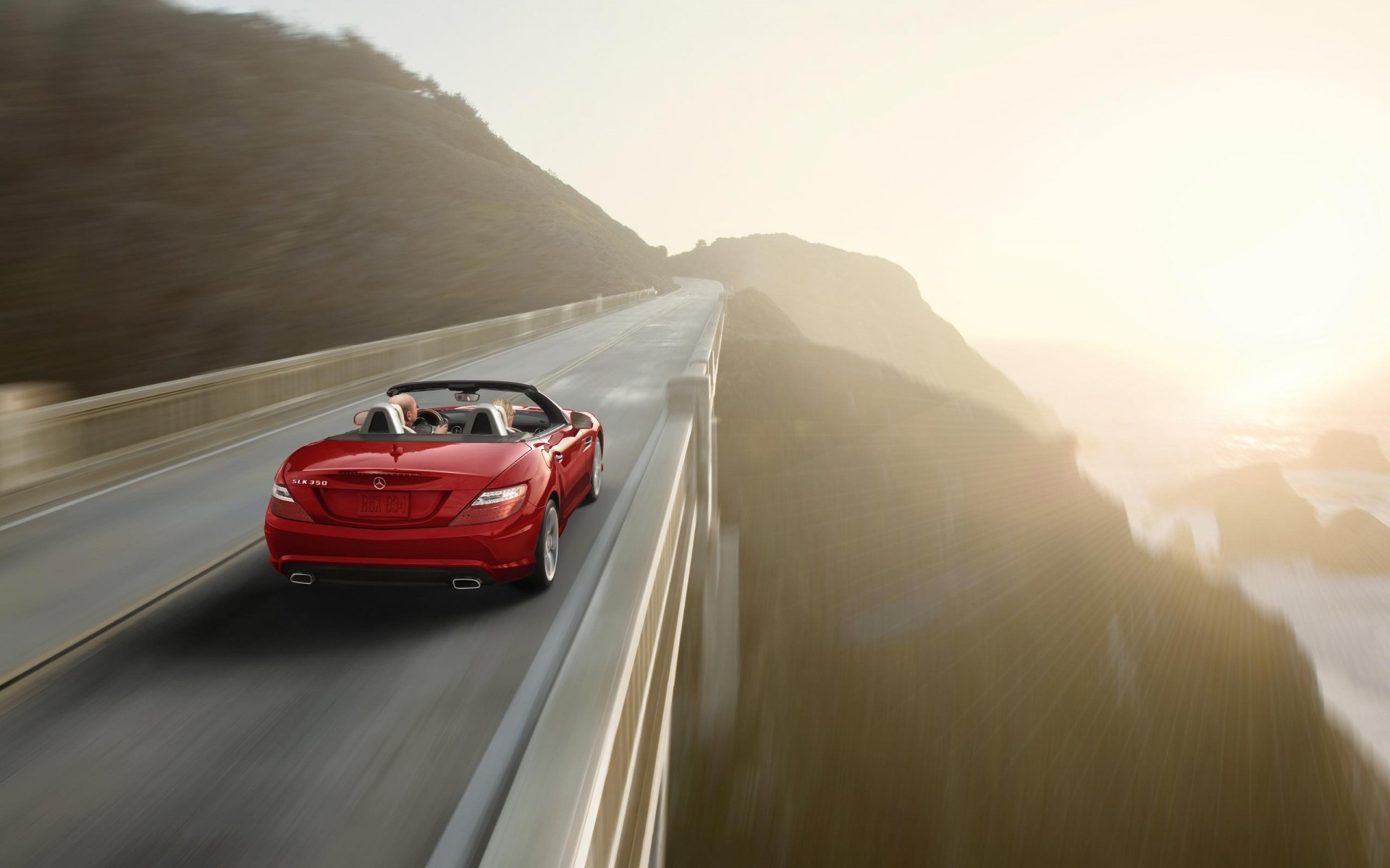 mercedes-benz bulanıklık araba seyahat ulaşım sistemi eylem araba acele et yol gün batımı sis hızlı mercedes-benz slk