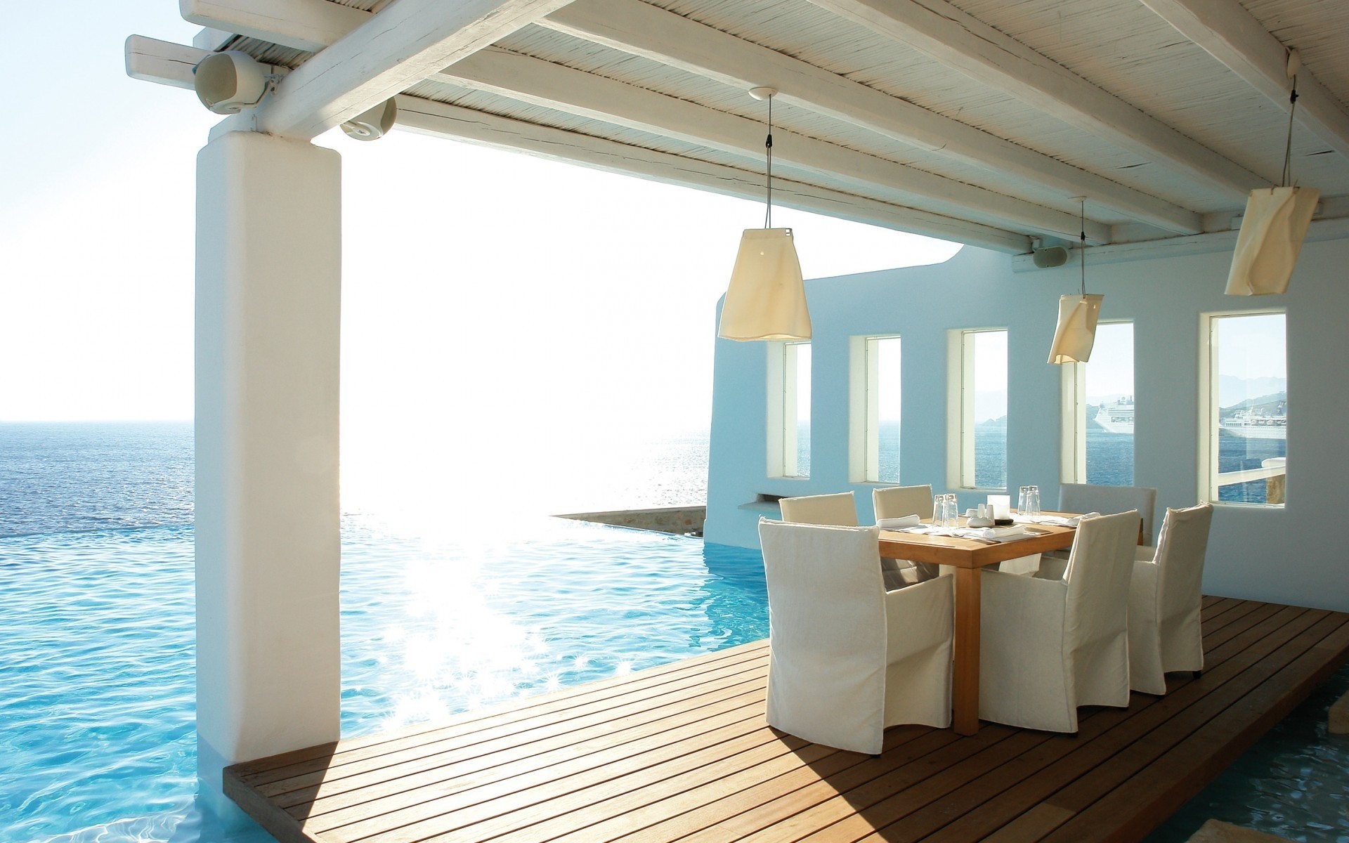 sandalye lüks otel kanepe tesis mobilya tatil villa oda kapalı pencereler gevşeme yaz okyanus masa yüzme havuzu yüzme havuzu deniz teras arka plan