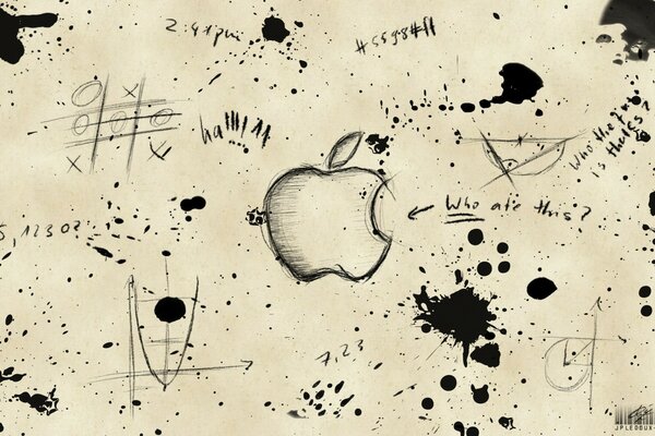 Apple temalı yaratıcı çizim