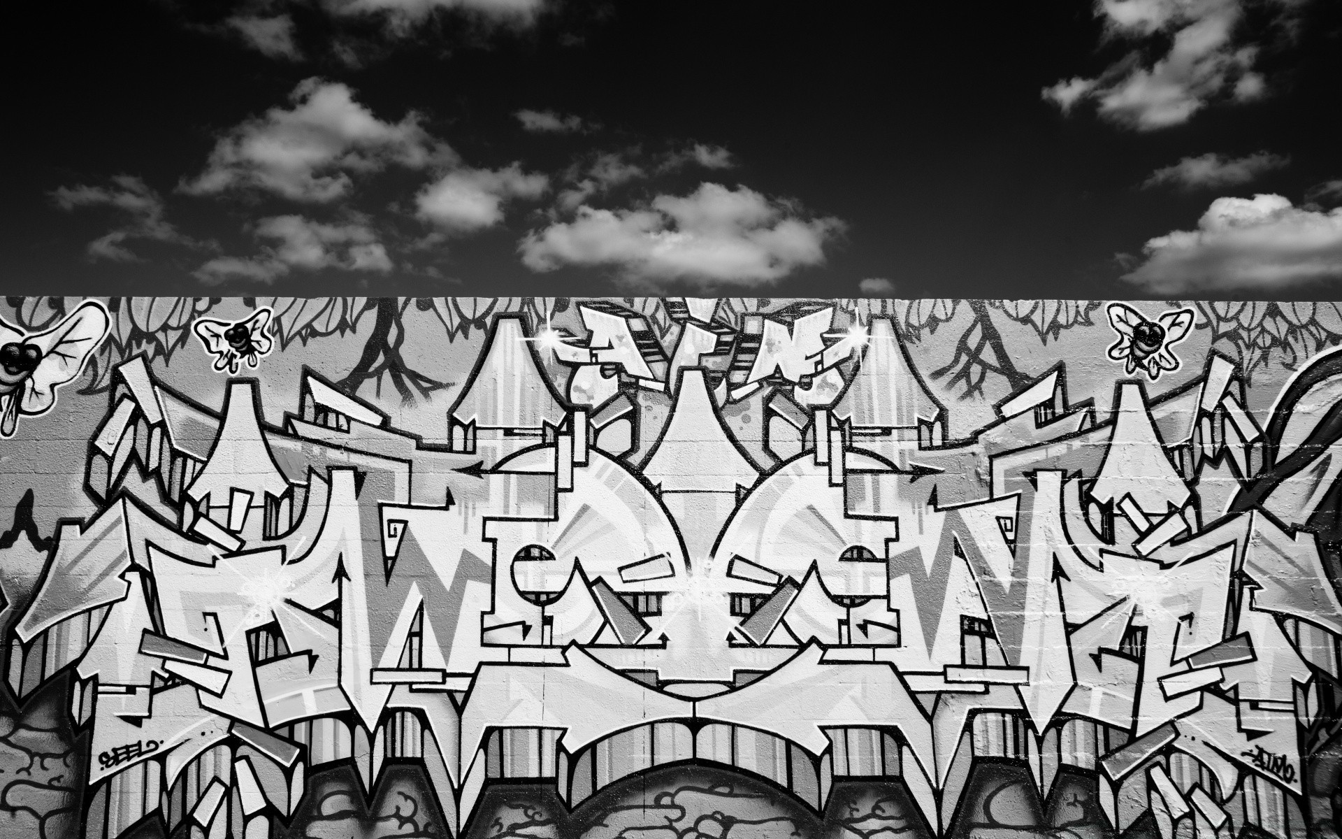 siyah ve beyaz illüstrasyon sanat grafiti tasarım masaüstü