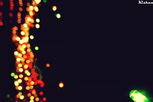 Noel ışıkları ile karanlık ekran koruyucu