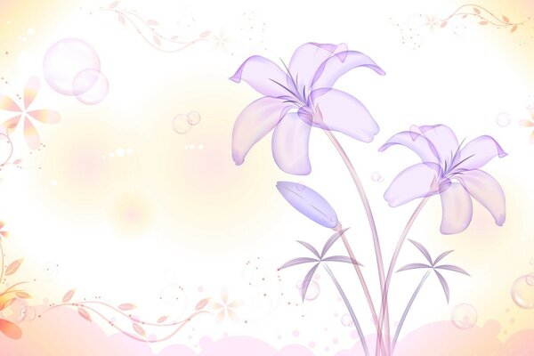 Çiçeklerin resmine sahip grafik çizim