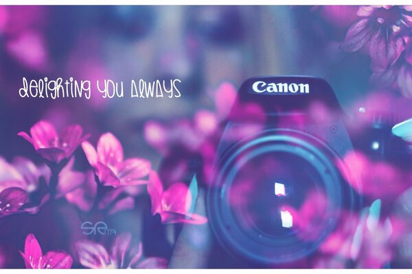 Renklerde Canon kamera fotoğrafının resmi