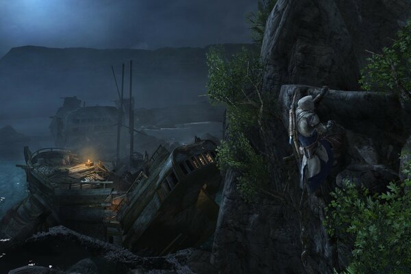 Assassins Creed gemileriyle deniz manzarası