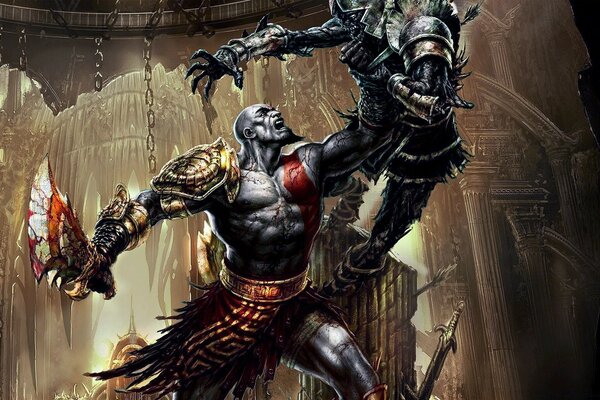 Oyun sanatı. Kratos öfkeli