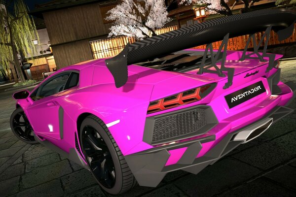 Gran turismo da pembe Ferrari