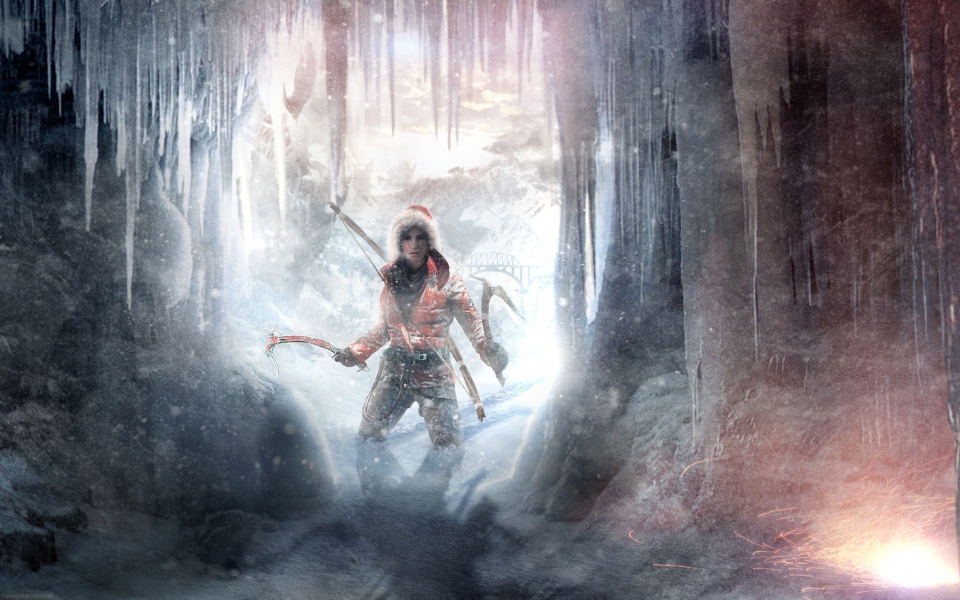 tomb raider yetişkin su bir geri kalan hareketler kadın adam açık havada seyahat kaya ıslak gün ışığı şelale
