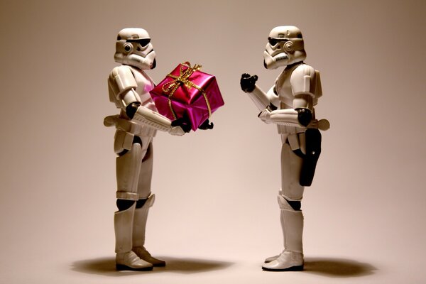 Noel sanatı iki stormtrooper