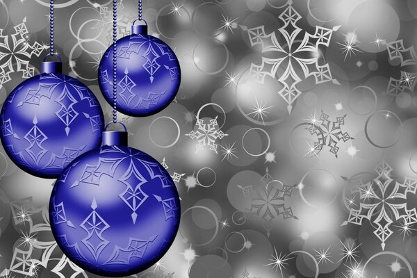 Parlak Noel topları ile gri arka plan