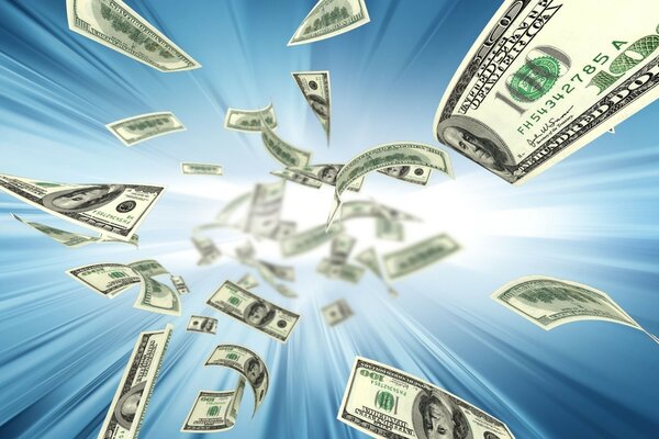 Mavi arka plan üzerinde dolar koruyucu