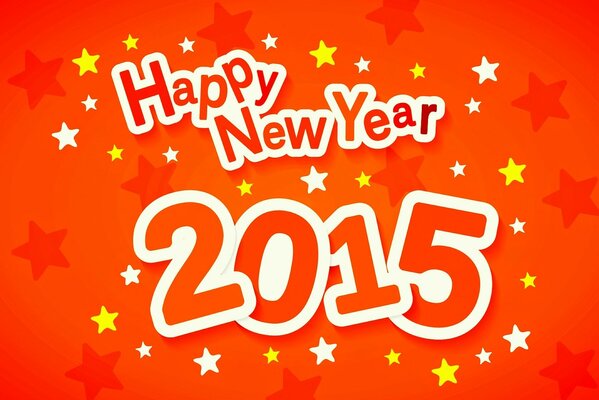 Kırmızı bir arka plana karşı Yeni yılınız Kutlu olsun 2015