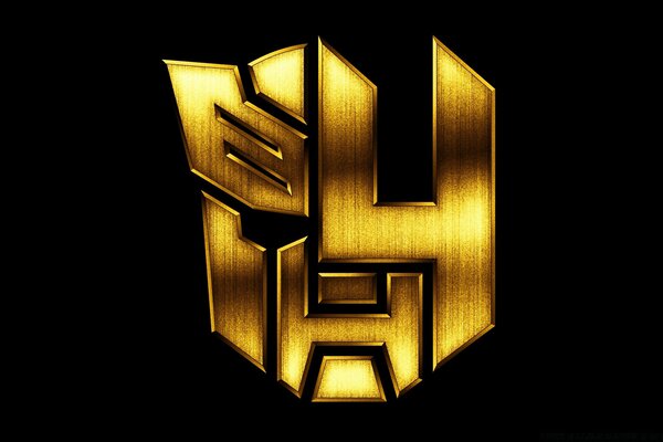 Transformers: siyah zemin üzerine altın